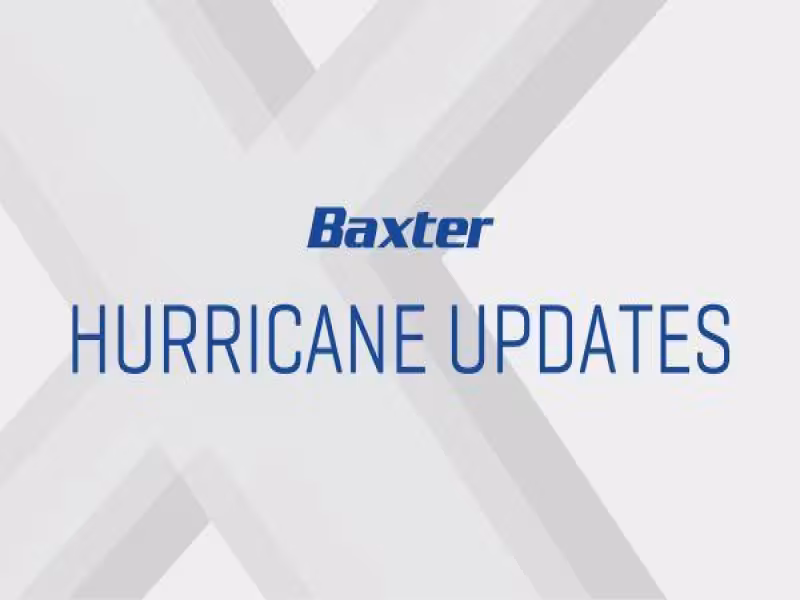 Baxter Provides Update on North Cove Facility Recovery Following Hurricane Helene