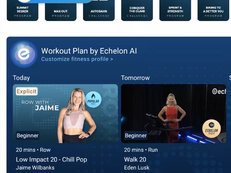 Echelon Fitness Teams Up with Amazon Web Services to Launch Groundbreaking AI-Powered Personalized Workout Experience