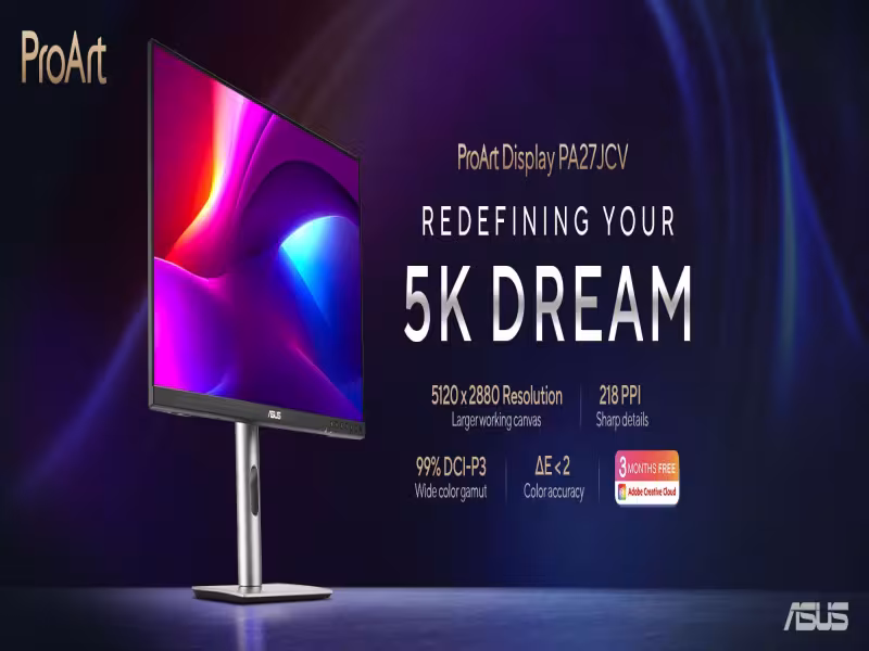 ASUS Announces Early-November Availability of ProArt Display 5K PA27JCV