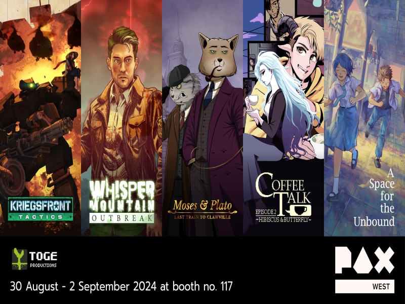 Toge Productions to Showcase Stellar Lineup of Games at PAX West 2024, Featuring Coffee Talk's Seattle Homecoming