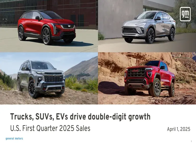 GM Drives into 2025 with 17% Q1 Sales Surge, Powered by Trucks, SUVs, and EVs
