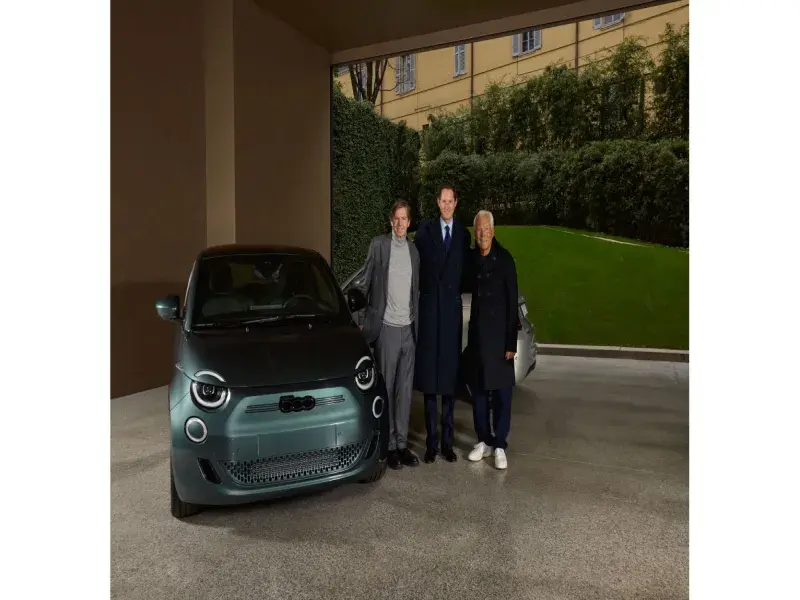 FIAT and Giorgio Armani Celebrate Sustainable Style with Exclusive 500e Delivery at Milan Fashion Week 2025