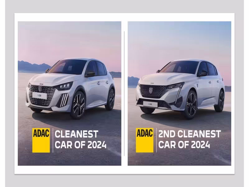 PEUGEOT E-208 and E-308 Top ADAC Ecotest, Crowned Most Efficient Cars in Europe