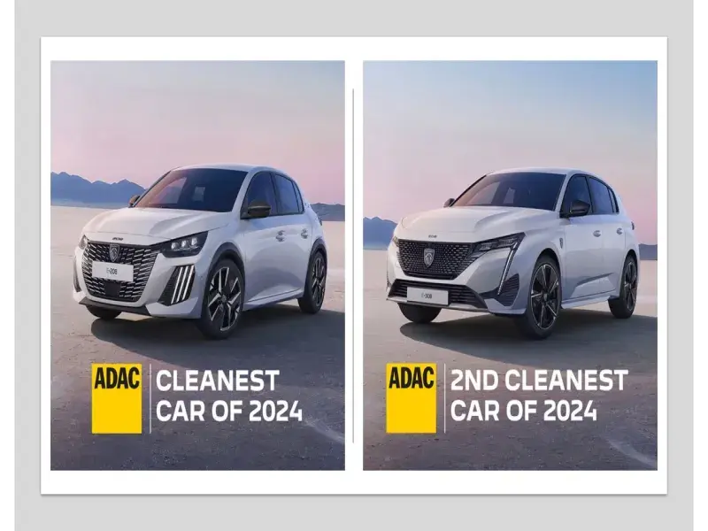 PEUGEOT E-208 and E-308 Top ADAC Ecotest, Crowned Most Efficient Cars in Europe