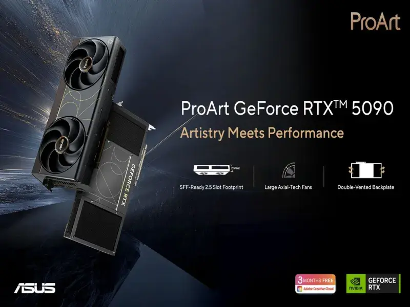 ASUS ProArt RTX 5090 Packs AI Powerhouse Performance Into a Slim Creative Build