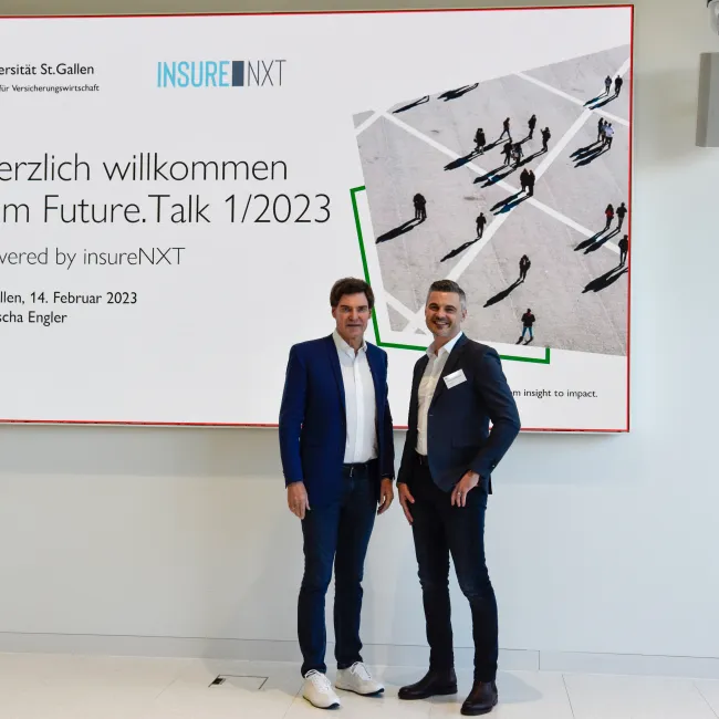 insureNXT and the University of St. Gallen are organising their first joint Future.Talk on business transformation in the insurance economy on 14 February 2023