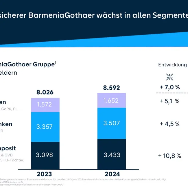 BarmeniaGothaer Emerges as a Top 10 Insurance Provider with Strong Growth Across All Segments